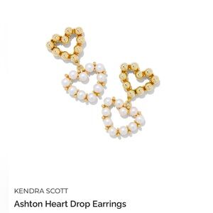 Kendra Scott Ashton Heart Gold Pearl Earrings